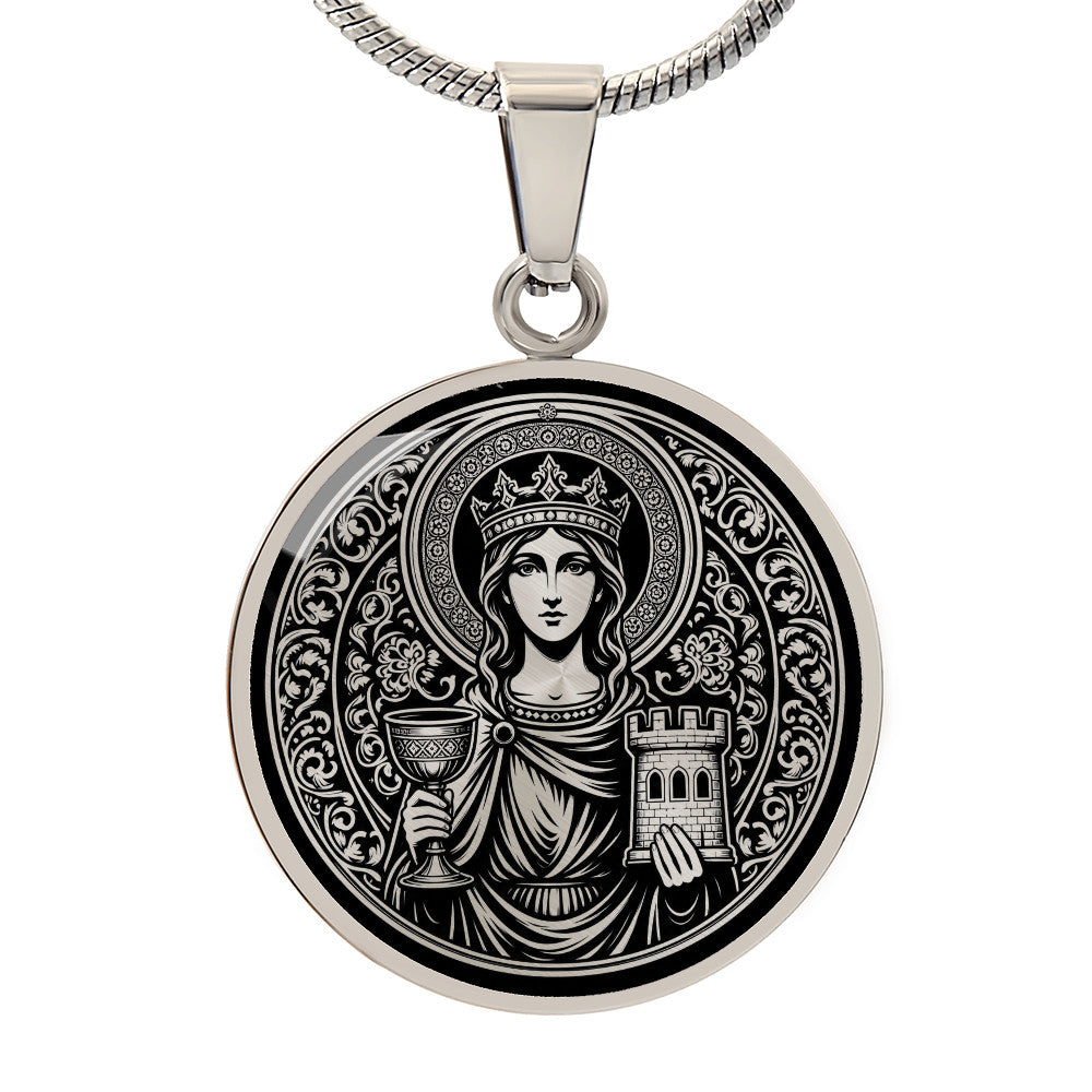 Saint Barbara Medal Necklace – Patron Saint of Architects, Engineers & Mathematicians