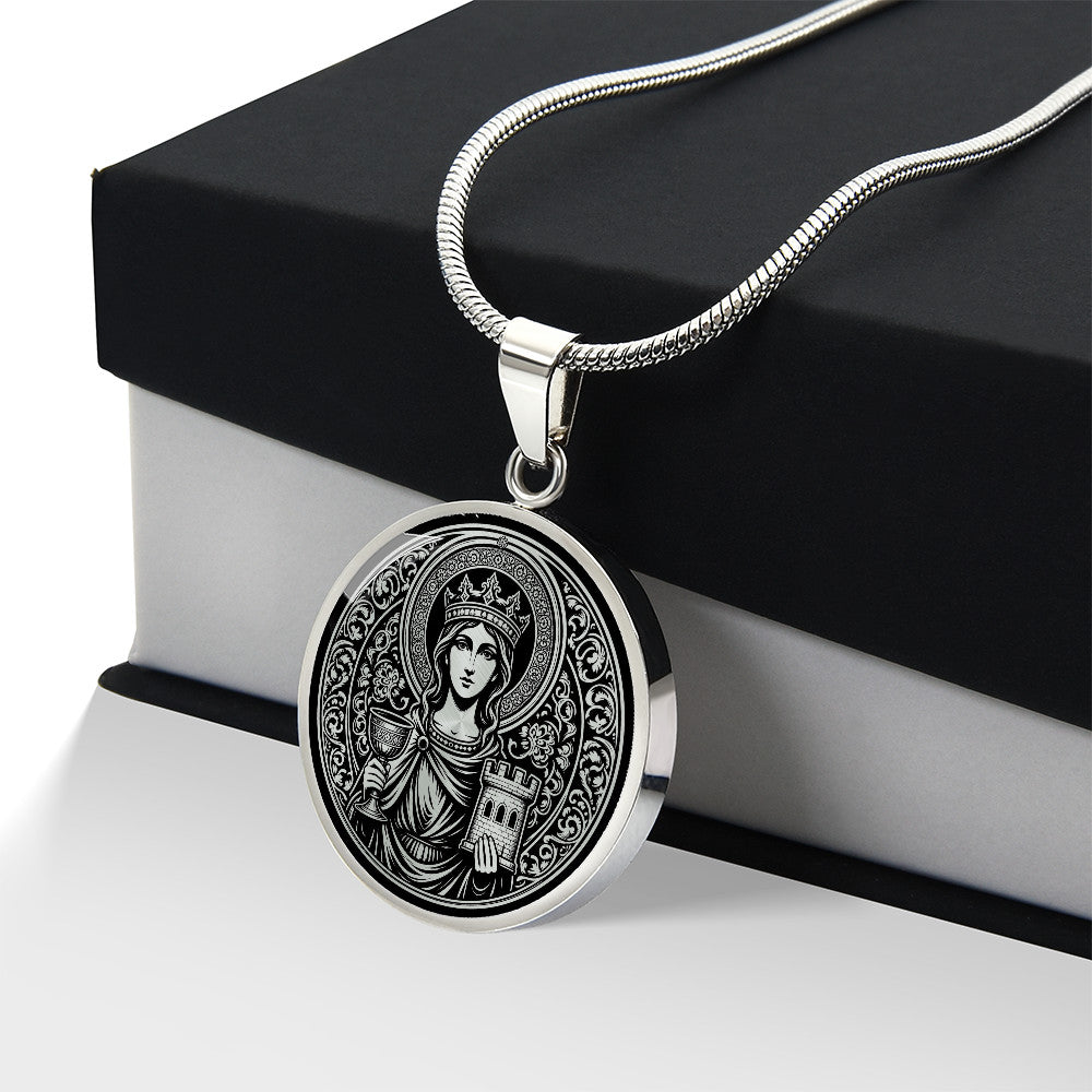 Saint Barbara Medal Necklace – Patron Saint of Architects, Engineers & Mathematicians
