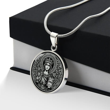 Saint Barbara Medal Necklace – Patron Saint of Architects, Engineers & Mathematicians