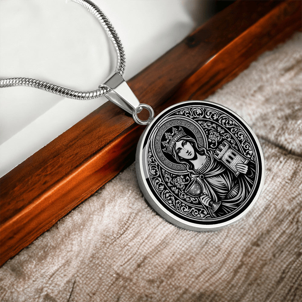 Saint Barbara Medal Necklace – Patron Saint of Architects, Engineers & Mathematicians