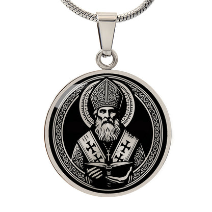 Saint Basil the Great Medal Necklace – Patron Saint of Hospital Administrators and Reformers
