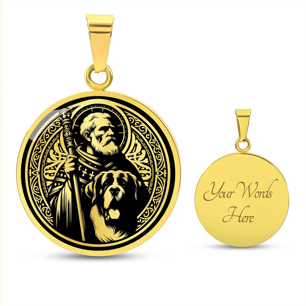 Saint Bernard of Menthon Medal Necklace – Patron Saint of Mountaineers & Skiers
