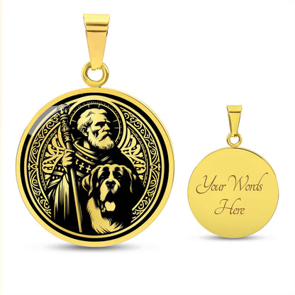 Saint Bernard of Menthon Medal Necklace – Patron Saint of Mountaineers & Skiers