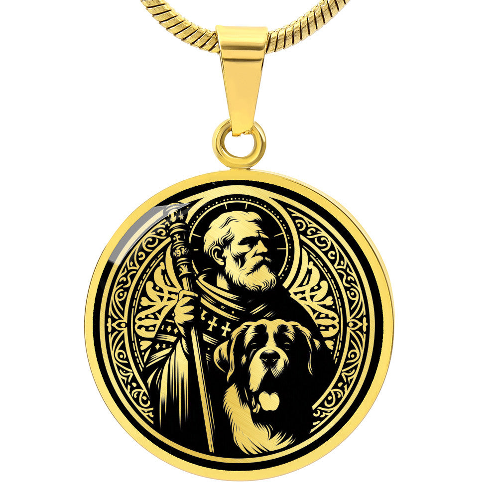Saint Bernard of Menthon Medal Necklace – Patron Saint of Mountaineers & Skiers