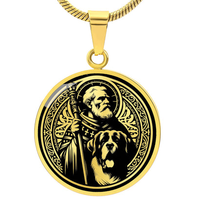 Saint Bernard of Menthon Medal Necklace – Patron Saint of Mountaineers & Skiers
