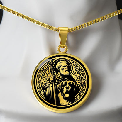 Saint Bernard of Menthon Medal Necklace – Patron Saint of Mountaineers & Skiers