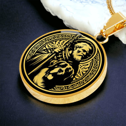 Saint Bernard of Menthon Medal Necklace – Patron Saint of Mountaineers & Skiers