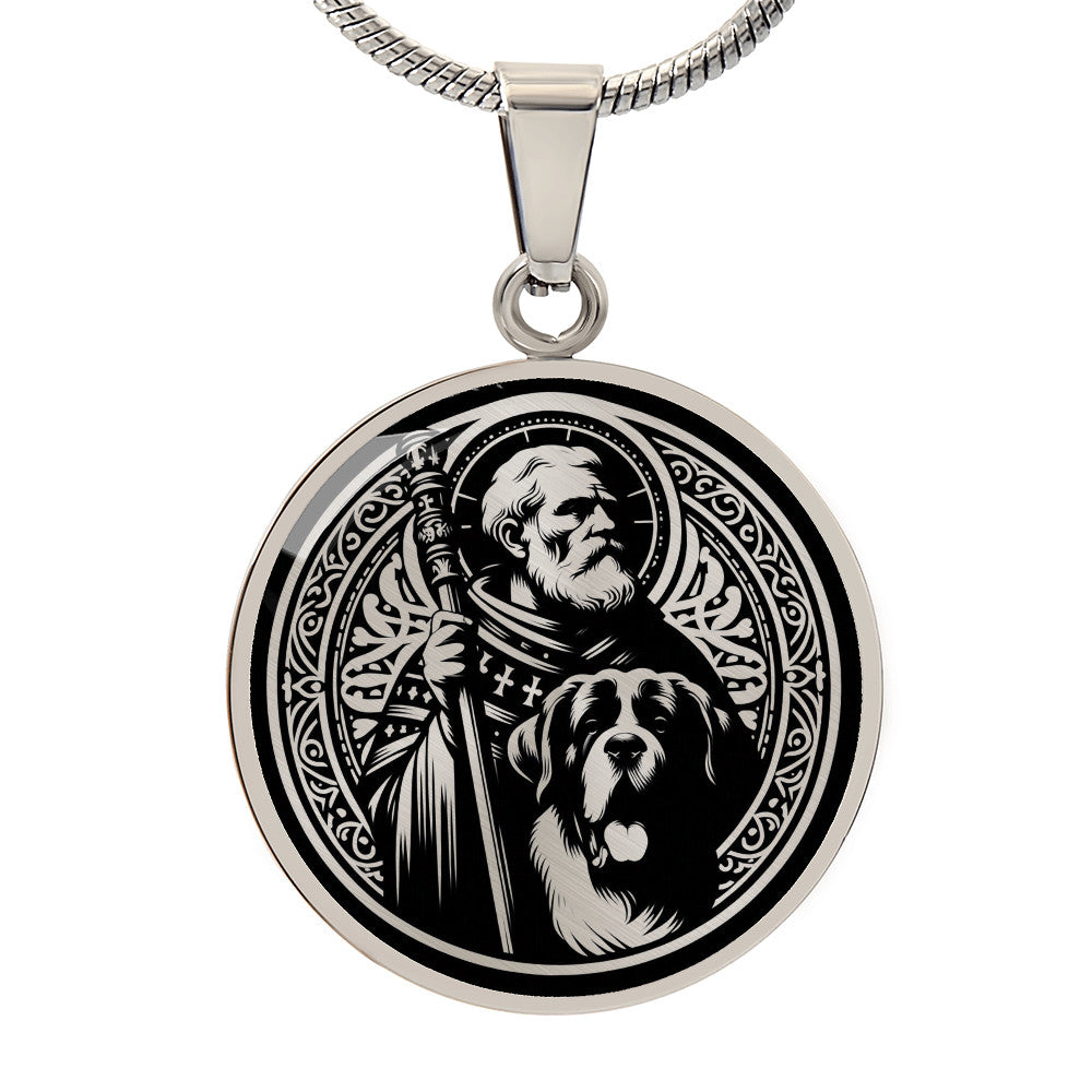 Saint Bernard of Menthon Medal Necklace – Patron Saint of Mountaineers & Skiers