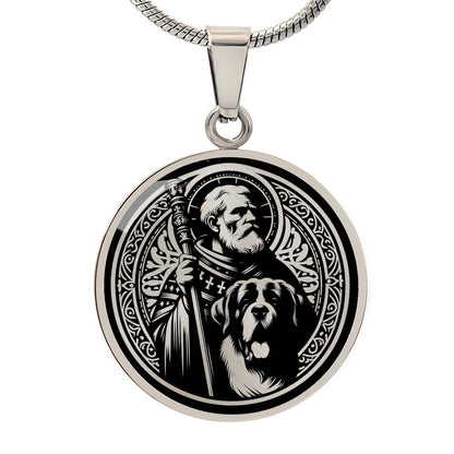 Saint Bernard of Menthon Medal Necklace – Patron Saint of Mountaineers & Skiers