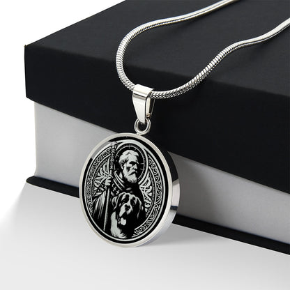 Saint Bernard of Menthon Medal Necklace – Patron Saint of Mountaineers & Skiers