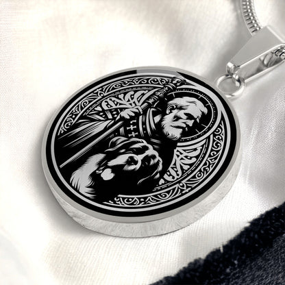Saint Bernard of Menthon Medal Necklace – Patron Saint of Mountaineers & Skiers