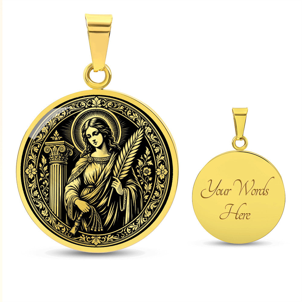 Saint Bibiana Medal Necklace – Patron Saint of Headaches, Epilepsy, and Mental Illness