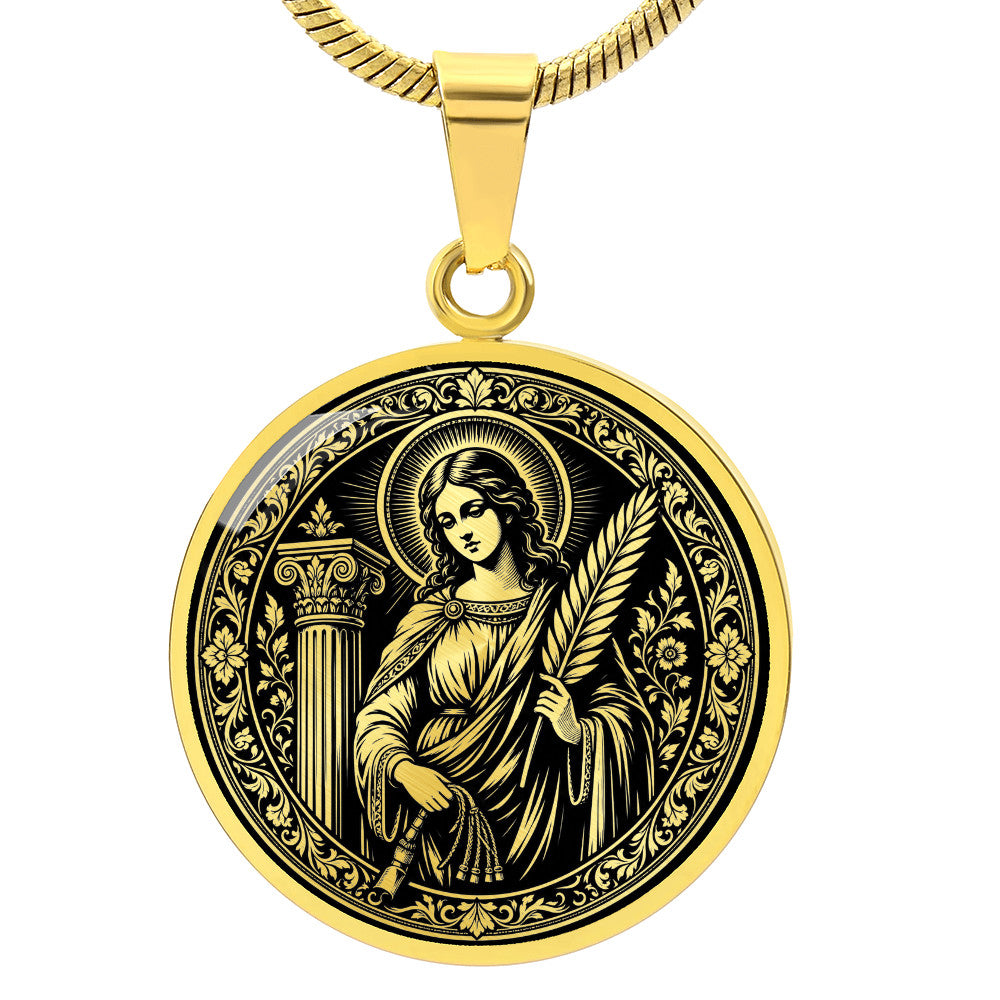 Saint Bibiana Medal Necklace – Patron Saint of Headaches, Epilepsy, and Mental Illness