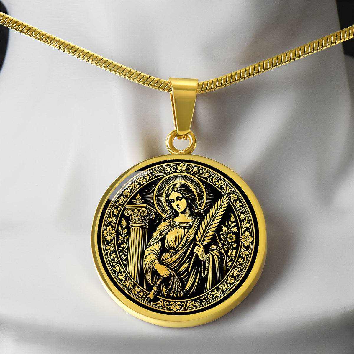 Saint Bibiana Medal Necklace – Patron Saint of Headaches, Epilepsy, and Mental Illness