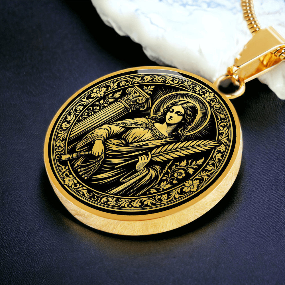 Saint Bibiana Medal Necklace – Patron Saint of Headaches, Epilepsy, and Mental Illness
