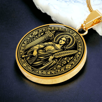 Saint Bibiana Medal Necklace – Patron Saint of Headaches, Epilepsy, and Mental Illness