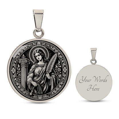Saint Bibiana Medal Necklace – Patron Saint of Headaches, Epilepsy, and Mental Illness
