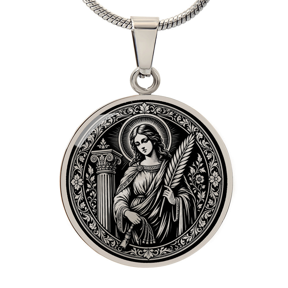 Saint Bibiana Medal Necklace – Patron Saint of Headaches, Epilepsy, and Mental Illness