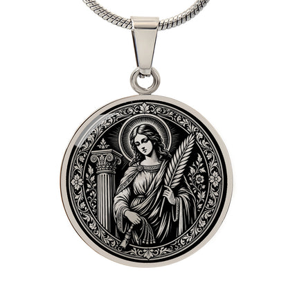 Saint Bibiana Medal Necklace – Patron Saint of Headaches, Epilepsy, and Mental Illness