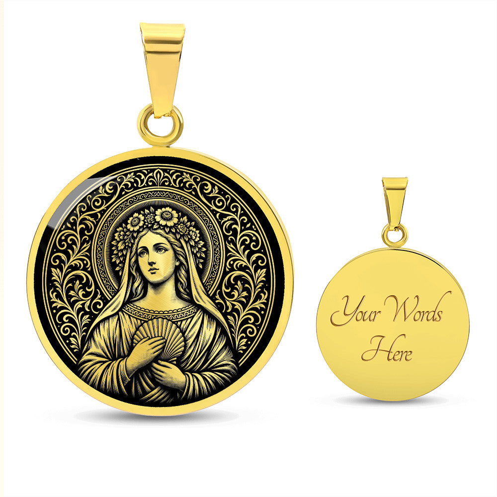 Saint Bona of Pisa Medal Necklace – Patron Saint of Travelers, Pilgrims and Flight Attendants