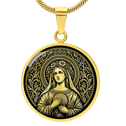 Saint Bona of Pisa Medal Necklace – Patron Saint of Travelers, Pilgrims and Flight Attendants