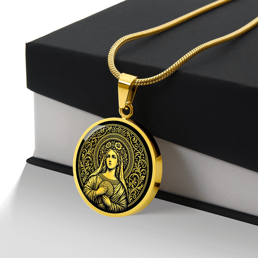 Saint Bona of Pisa Medal Necklace – Patron Saint of Travelers, Pilgrims and Flight Attendants