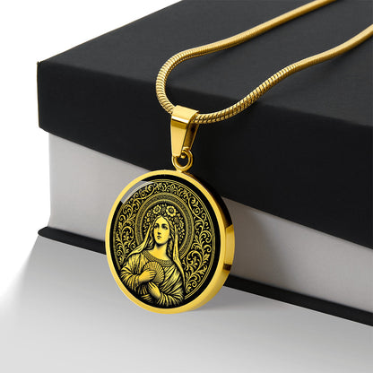 Saint Bona of Pisa Medal Necklace – Patron Saint of Travelers, Pilgrims and Flight Attendants