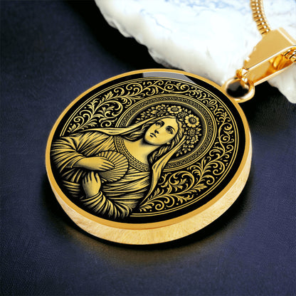 Saint Bona of Pisa Medal Necklace – Patron Saint of Travelers, Pilgrims and Flight Attendants