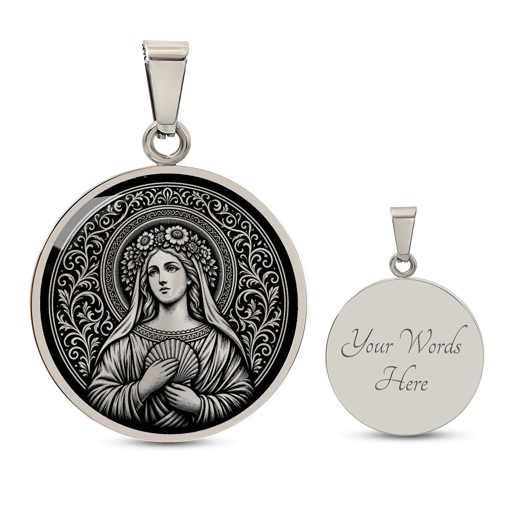 Saint Bona of Pisa Medal Necklace – Patron Saint of Travelers, Pilgrims and Flight Attendants