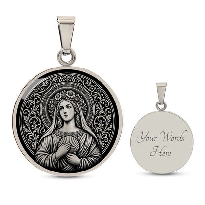 Saint Bona of Pisa Medal Necklace – Patron Saint of Travelers, Pilgrims and Flight Attendants