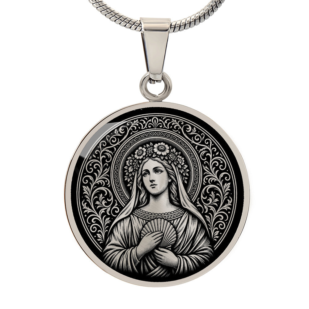 Saint Bona of Pisa Medal Necklace – Patron Saint of Travelers, Pilgrims and Flight Attendants