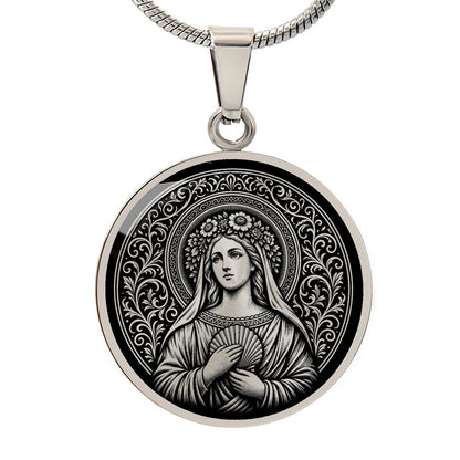 Saint Bona of Pisa Medal Necklace – Patron Saint of Travelers, Pilgrims and Flight Attendants