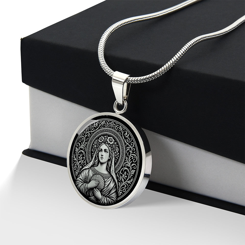 Saint Bona of Pisa Medal Necklace – Patron Saint of Travelers, Pilgrims and Flight Attendants