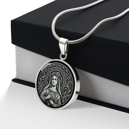 Saint Bona of Pisa Medal Necklace – Patron Saint of Travelers, Pilgrims and Flight Attendants