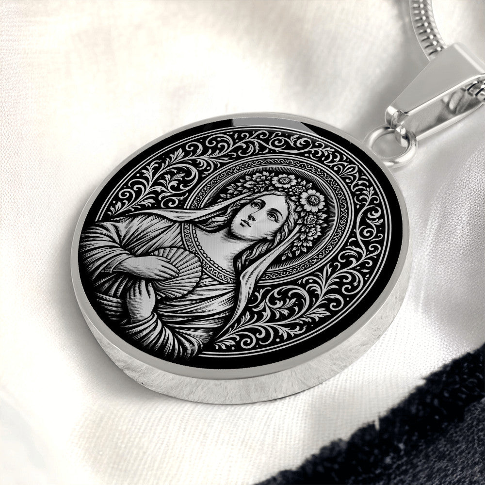 Saint Bona of Pisa Medal Necklace – Patron Saint of Travelers, Pilgrims and Flight Attendants
