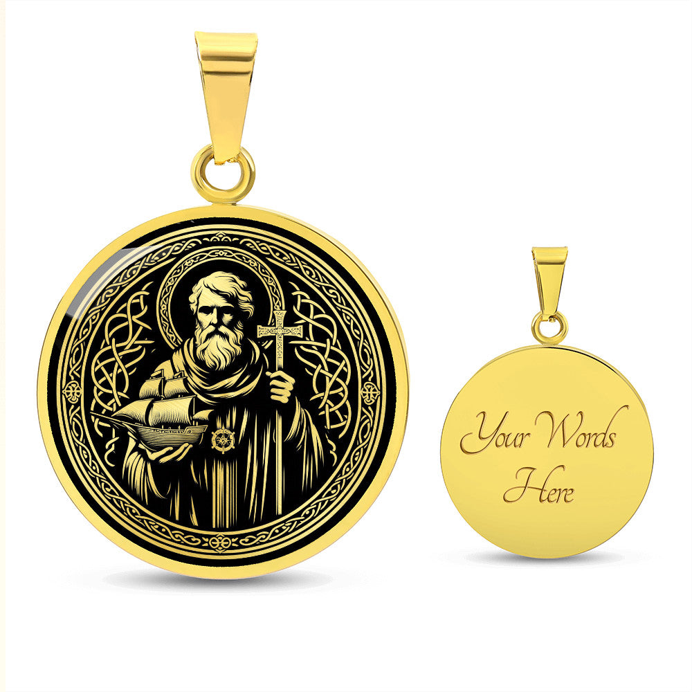 Saint Brendan the Navigator Medal Necklace - Patron Saint of Sailors and Travelers