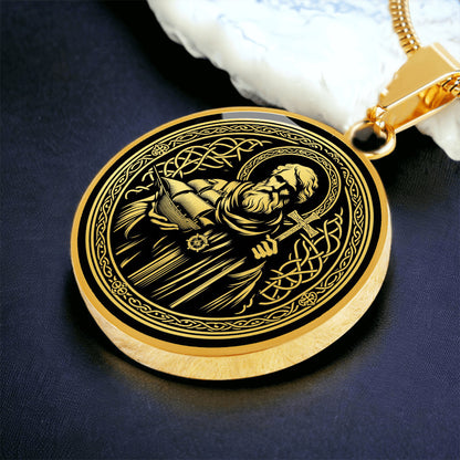 Saint Brendan the Navigator Medal Necklace - Patron Saint of Sailors and Travelers