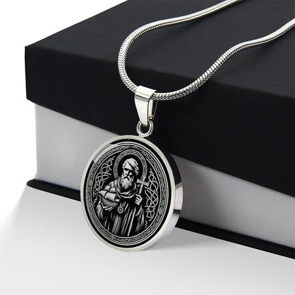 Saint Brendan the Navigator Medal Necklace - Patron Saint of Sailors and Travelers