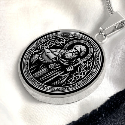 Saint Brendan the Navigator Medal Necklace - Patron Saint of Sailors and Travelers