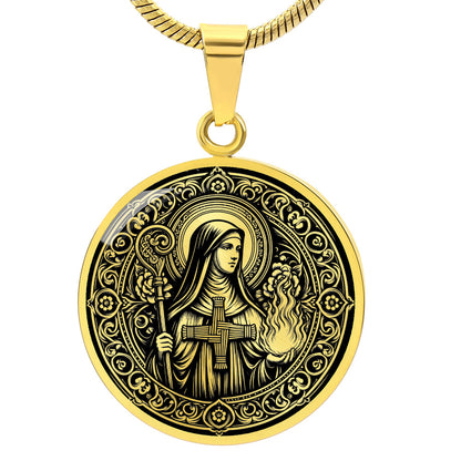 Saint Brigid of Kildare Medal Necklace – Patron Saint of Ireland, Healers and Poets