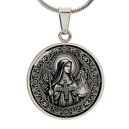 Saint Brigid of Kildare Medal Necklace – Patron Saint of Ireland, Healers and Poets
