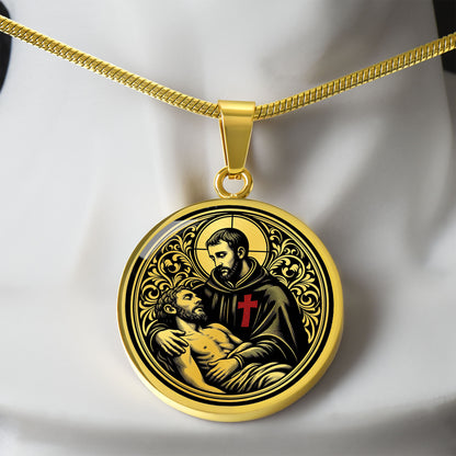 Saint Camillus de Lellis Medal Necklace – Patron Saint of Nurses and the Sick