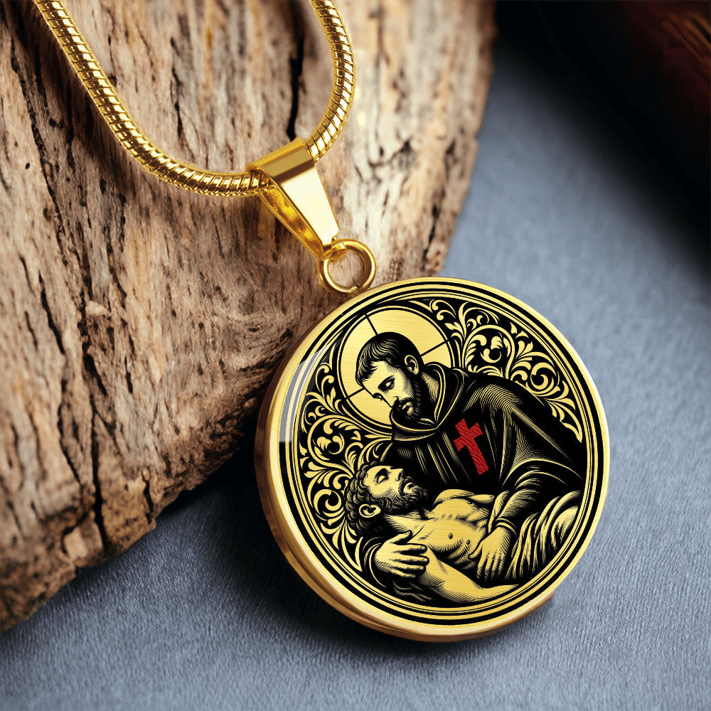 Saint Camillus de Lellis Medal Necklace – Patron Saint of Nurses and the Sick
