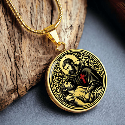 Saint Camillus de Lellis Medal Necklace – Patron Saint of Nurses and the Sick