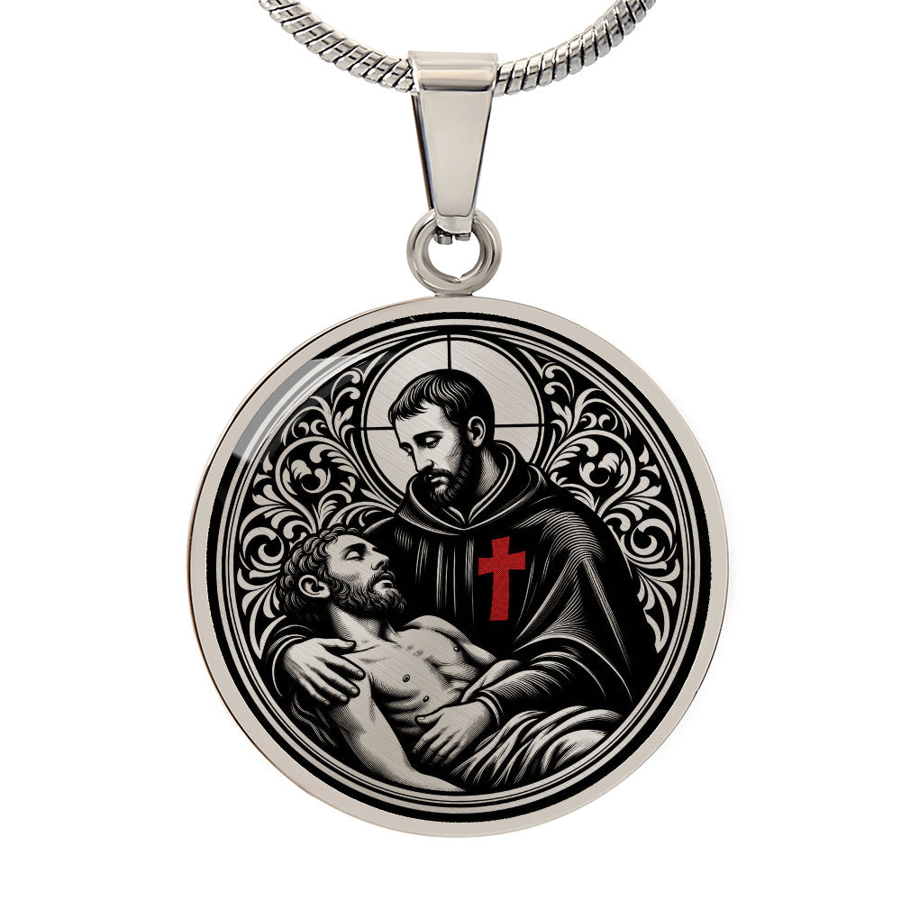 Saint Camillus de Lellis Medal Necklace – Patron Saint of Nurses and the Sick
