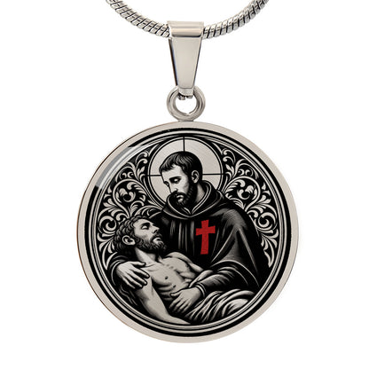 Saint Camillus de Lellis Medal Necklace – Patron Saint of Nurses and the Sick