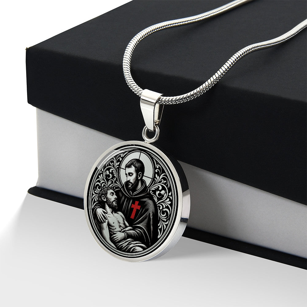 Saint Camillus de Lellis Medal Necklace – Patron Saint of Nurses and the Sick