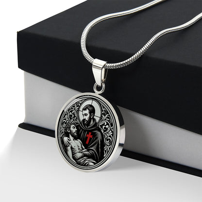 Saint Camillus de Lellis Medal Necklace – Patron Saint of Nurses and the Sick