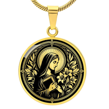 Saint Catherine de' Ricci Medal Necklace – Patron Saint of the Sick and Mystics