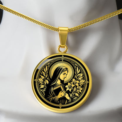 Saint Catherine de' Ricci Medal Necklace – Patron Saint of the Sick and Mystics
